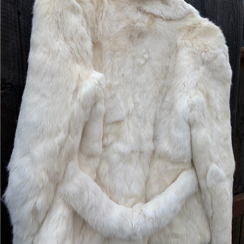 Vintage Dino Ricco Ivory Rabbit Fur Jacket | Lapin Fur Made in France | Size 13 - Picture 2 of 16